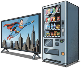 La salle TV et les distributeurs