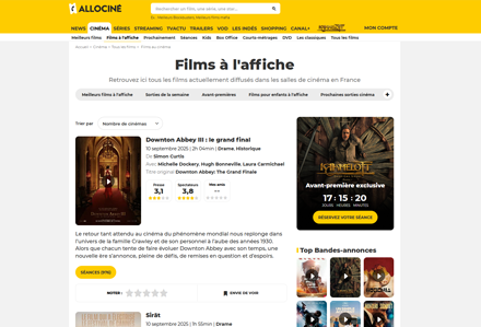 Les sorties au cinéma